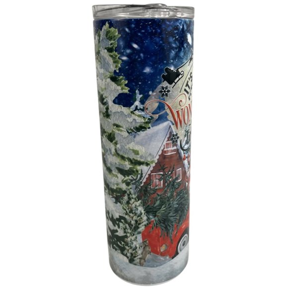 Skinny Tumbler 20oz It's The Most Wonderful Time of The Year Christmas Country - Picture 5 of 10